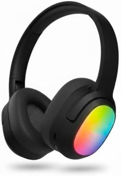 Panseh سماعة رأس ستيريو لاسلكية PN-003، بلوتوث، إضاءة RGB ملونة، تصميم فوق الأذن، مناسبة للموسيقى والألعاب والمكالمات