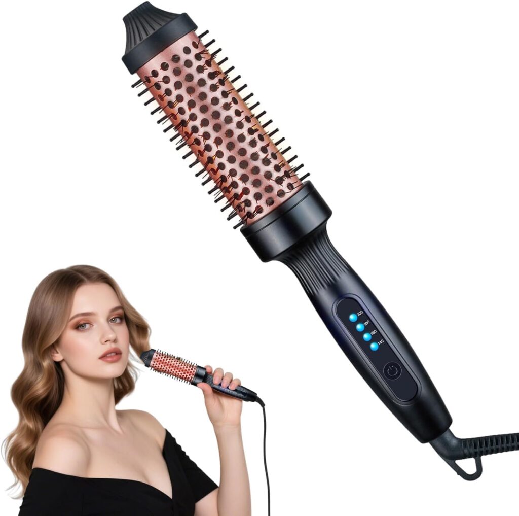فرشاة فرد الشعر احترافية بتصميم دائري ، مكواة شعر ايونية مزدوجة الجهد تدوم طويلًا وسهلة الاستخدام وسريعة التسخين لشعر لامع وناعم 230 درجة سيليزيوس