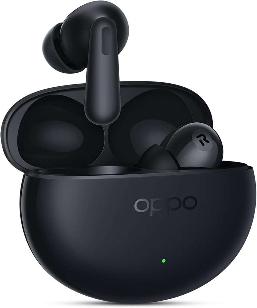 Oppo Enco Bud 3Pro+ سماعات أذن لاسلكية حقيقية مع مشغل 12.4 ملم و32 ديسيبل ANC، وقت تشغيل 43 ساعة، زمن استجابة منخفض، شحن سريع، BT 5.4، IP55، أسود منتصف الليل