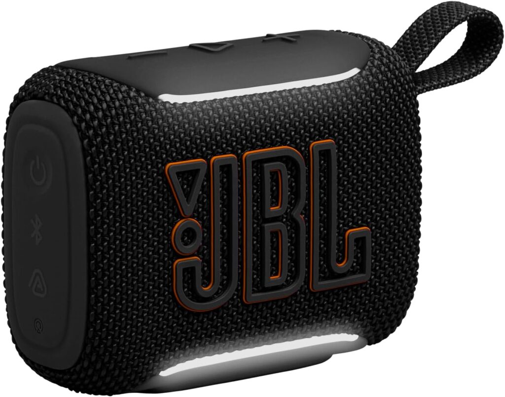 JBL مكبر صوت بلوتوث جو 5 محمول للغاية مع صوت JBL برو كبير وصوت جهوري قوي واقتران اير تاتش وتصميم مقاوم للماء ووقت تشغيل 10 ساعات، اسود