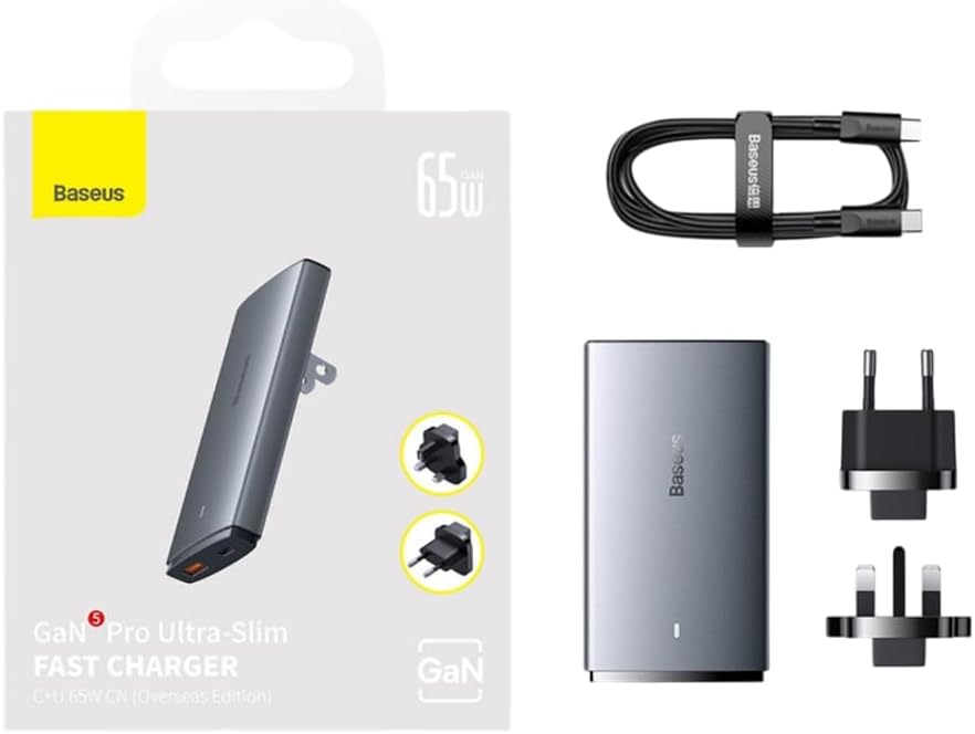 شاحن من باسيوس بتقنية USB، متوافق مع الجوالات والأجهزة اللوحية والآيباد والماك بوك، بمنفذين