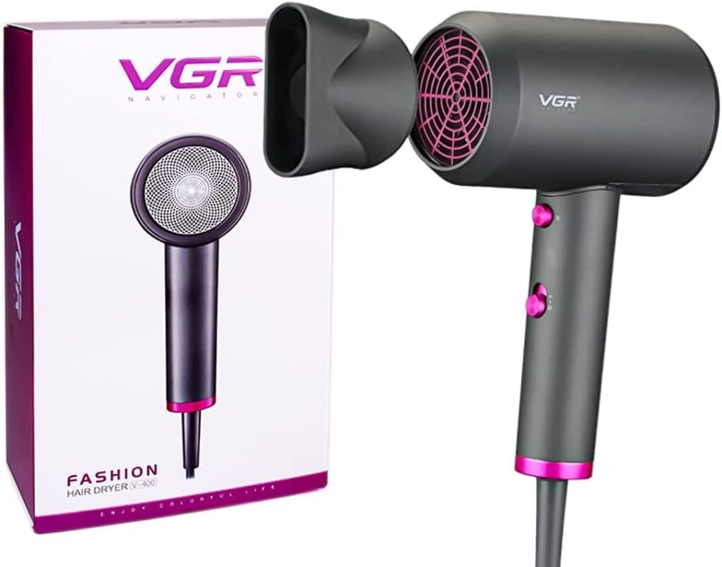 مجفف شعر V-400 من في جي ار (1600 وات – 1800 وات)، رمادي، 1800.0 واط