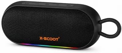 مكبر صوت بلوتوث محمول XS-608، صوت ستيريو قوي 20 واط، صوت جهوري محسن، مصابيح LED RGB، بطارية 3000mAh، وقت تشغيل 5-6 ساعات، AUX، USB وبطاقة TF، شحن من النوع C، مثالي للمنزل والسفر والاستخدام الخارجي