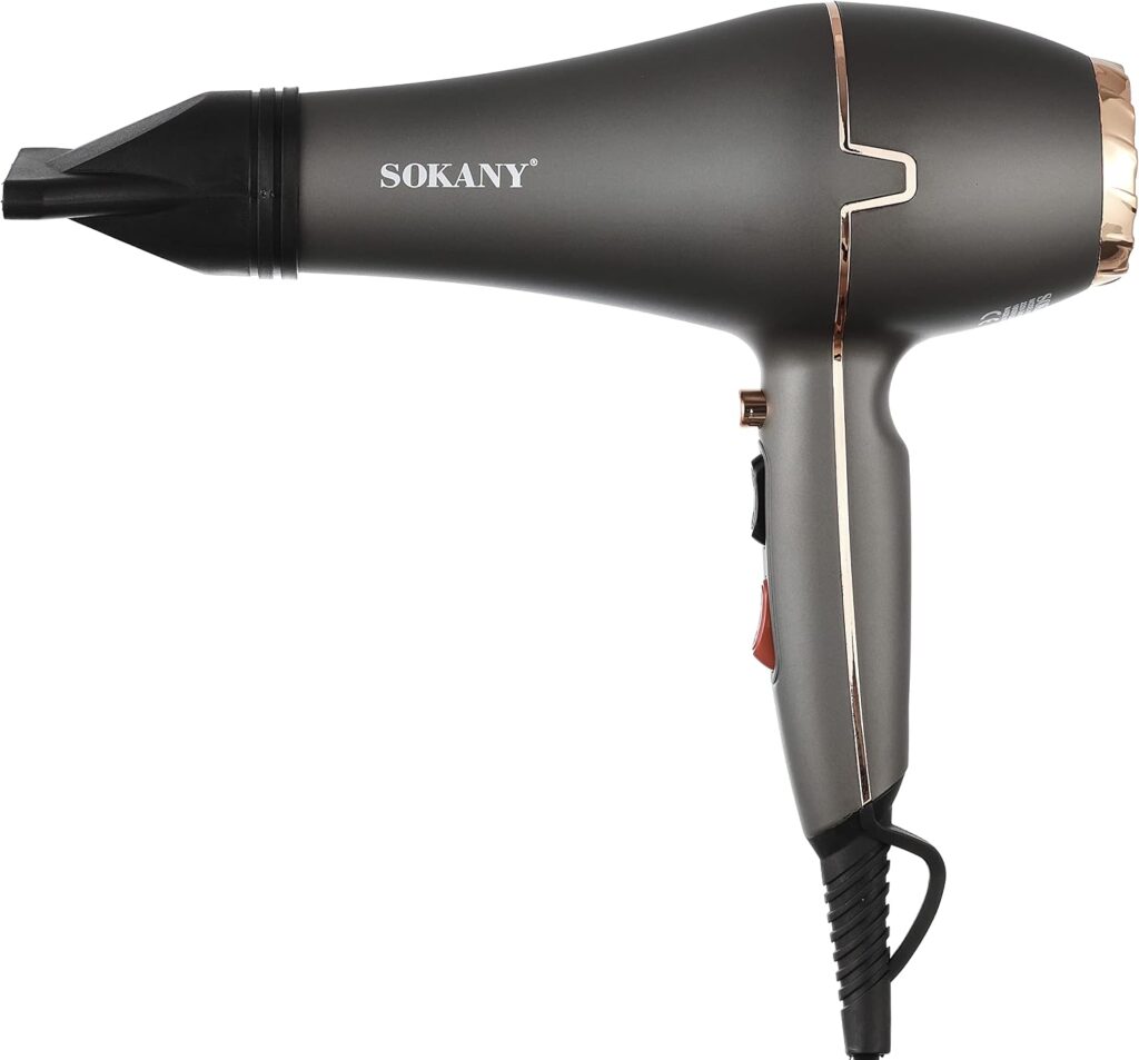 مجفف شعر ساخن وبارد من سوكاني، موديل SK-8807، فضي، 2200 واط